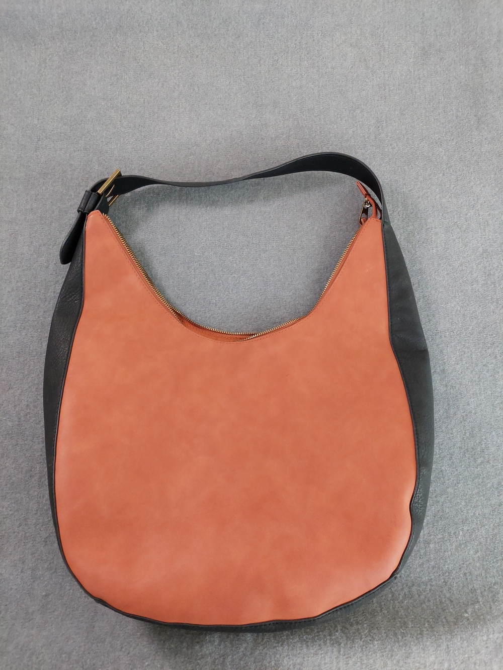 Universal Thread Orange & Black Slouchy Hobo Shoulder Bag Gold Tone Hardware